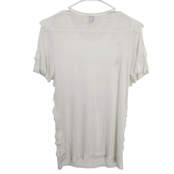 Red Valentino Modal Ruffled Top Cream M Designer - Picture 2 of 9